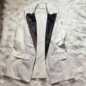 Fashion Nova White and Black Vest